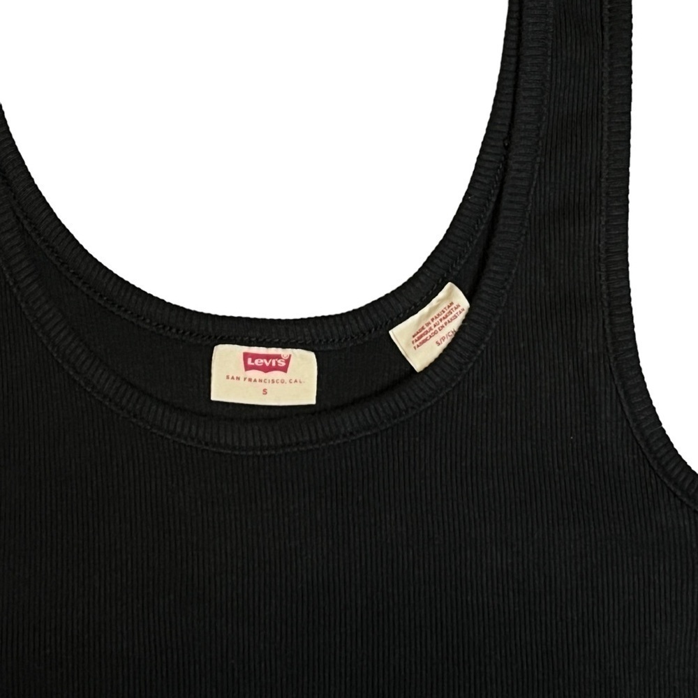 Levi The Summer Tank Top. Black Ribbed Size Small #793 NWT - Picture 3 of 6
